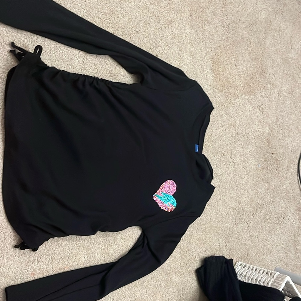 Black with a pink and blue heart